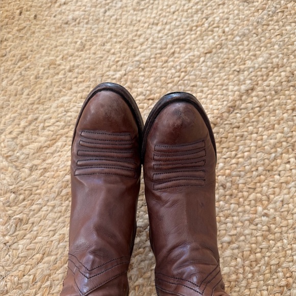 Free People Used Pura López boots over knee Cognac Cowboy Western Boho chic🌈❤️ - Picture 15 of 17